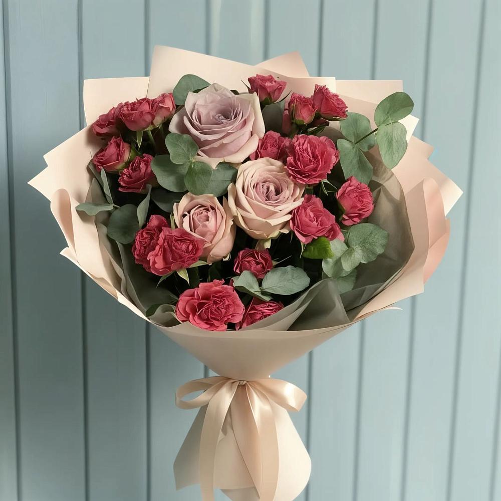 Букет цветов из: Гвоздики и Розы в Октябрьском Ульяновской области