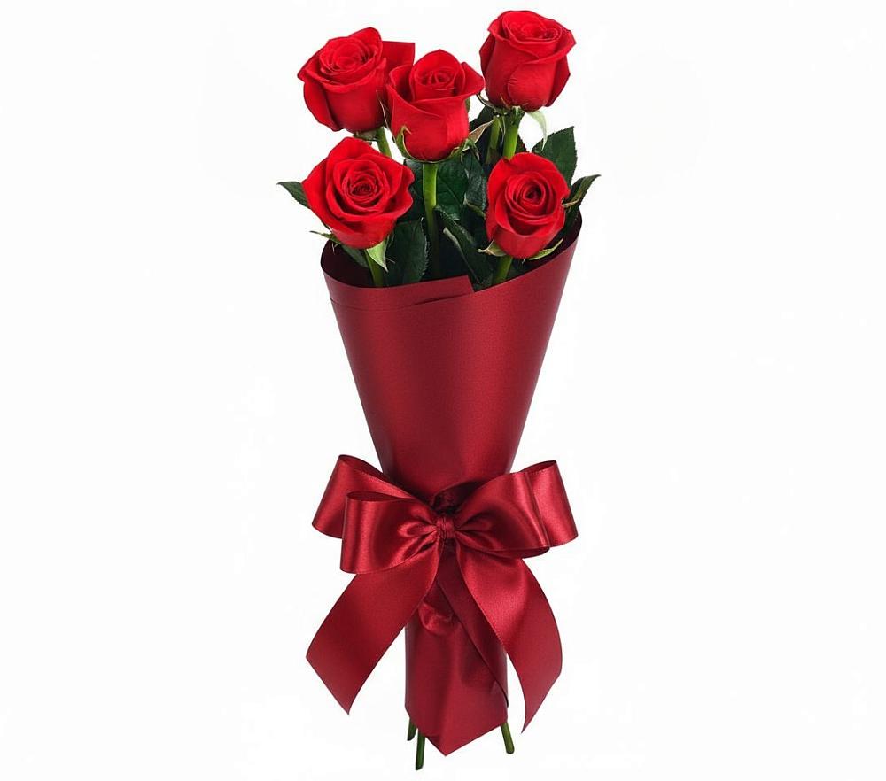 Букет 5 Красных роз Эдлесс Лав в Октябрьском Ульяновской области