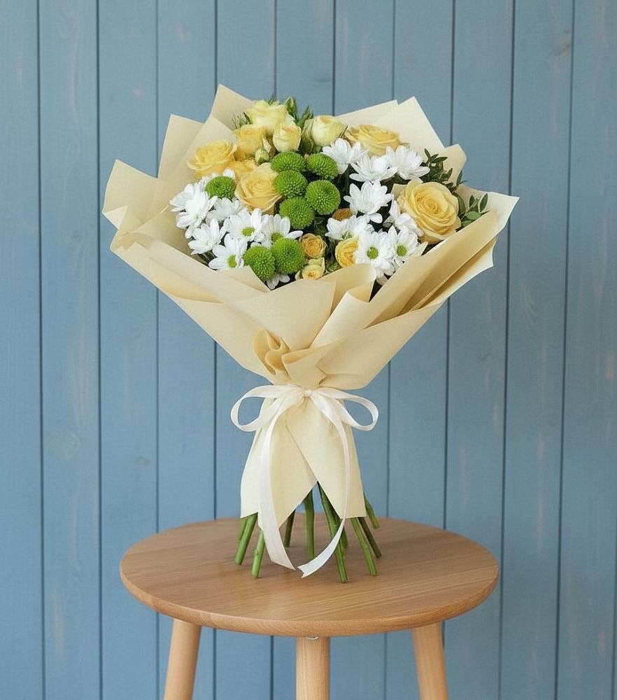 Букет цветов из: Хризантемы и Розы в Октябрьском Ульяновской области