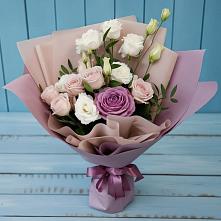 Букет цветов из:  Розы и Лизиантусы #REPLACE_PRED# Октябрьском Ульяновской области