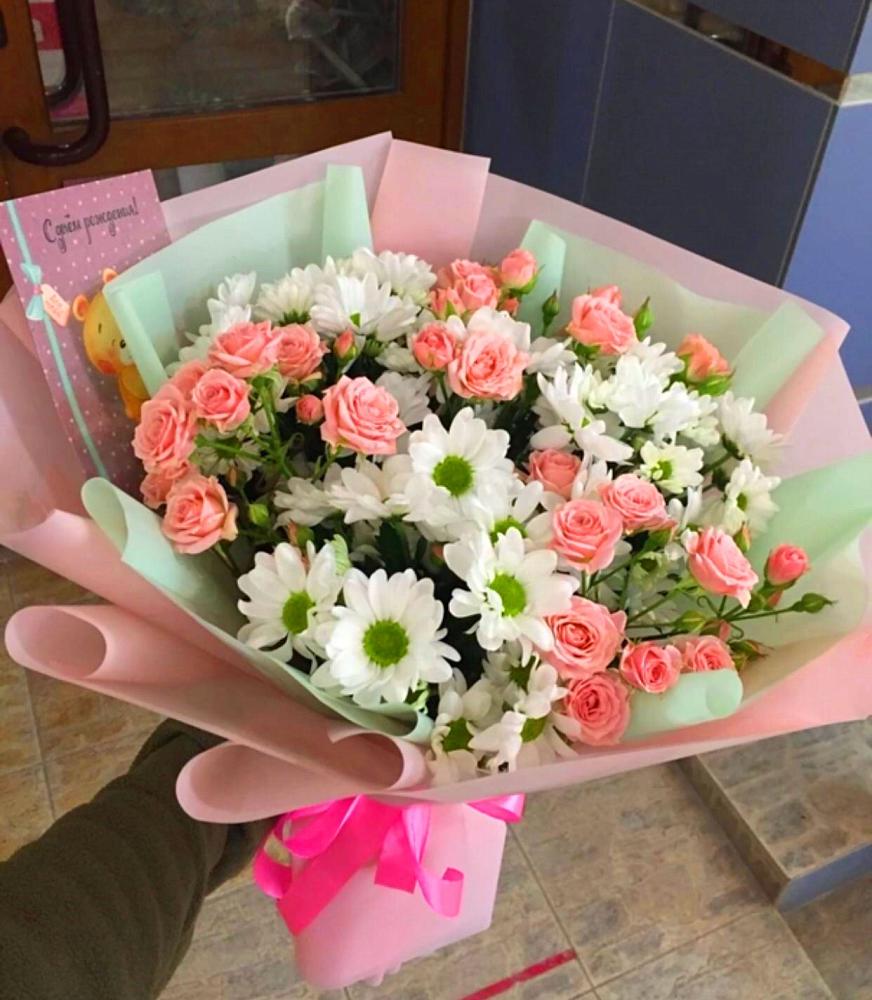 Букет цветов из: Розы и Хризантемы в Октябрьском Ульяновской области