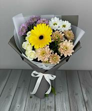 Букет цветов из:  Розы, Герберы и Хризантемы в Октябрьском Ульяновской области