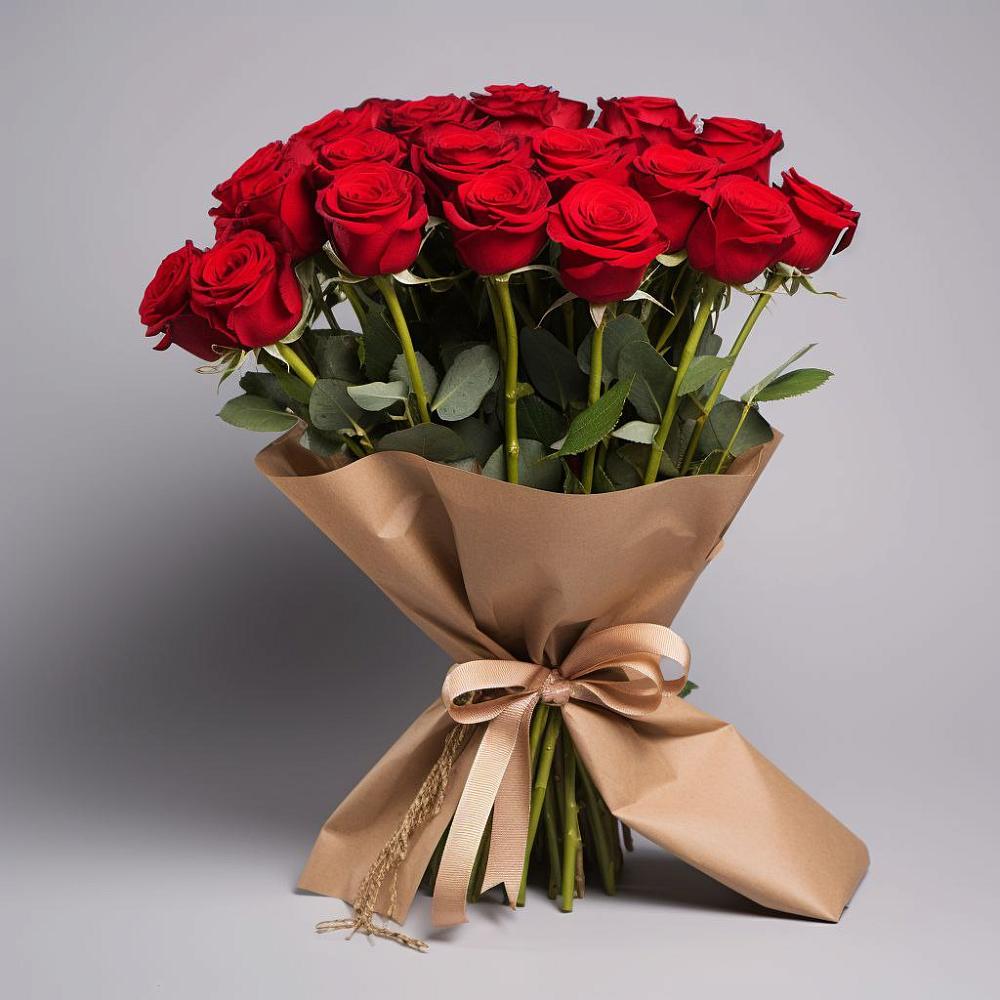 Букет 21 Красная роза Эдлесс Лав в Октябрьском Ульяновской области