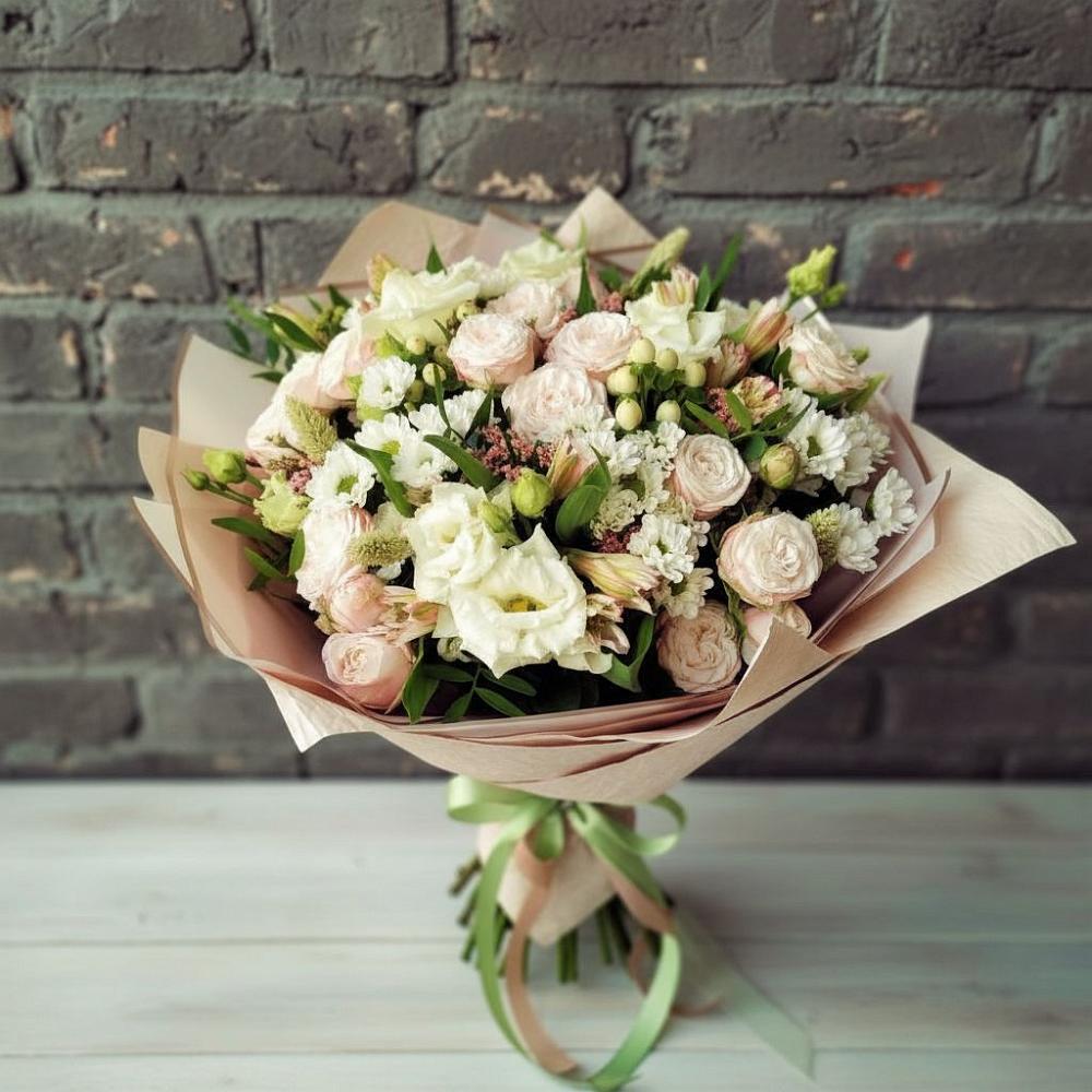 Букет цветов из: Альстромерии, Розы и Хризантемы в Октябрьском Ульяновской области