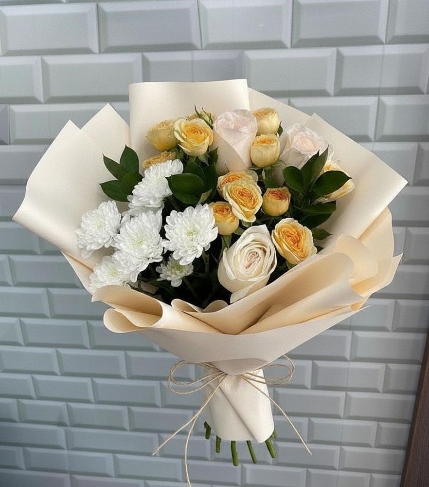 Букет цветов из: Розы и Хризантемы в Октябрьском Ульяновской области