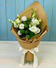 Букет цветов из:  Хризантемы и Лизиантусы #REPLACE_PRED# Октябрьском Ульяновской области