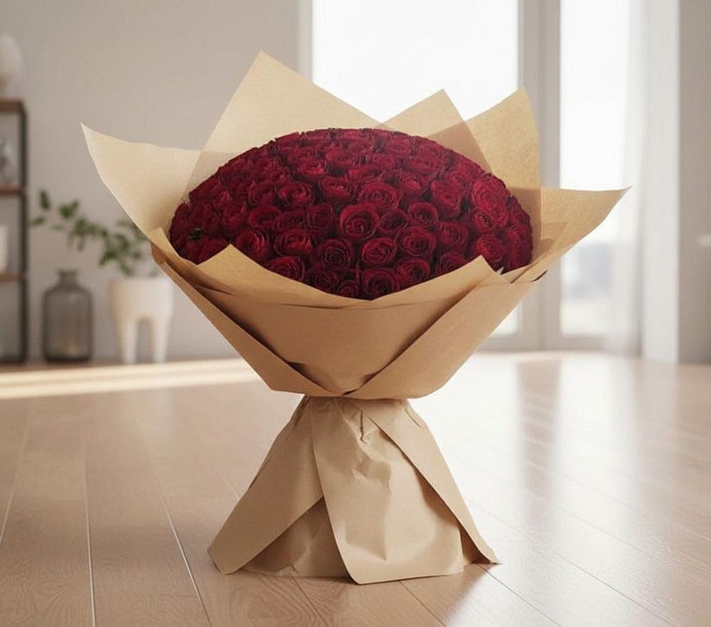 Букет 101 Красная роза в Октябрьском Ульяновской области