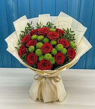 Букет цветов из:  Розы и Хризантемы #REPLACE_PRED# Октябрьском Ульяновской области