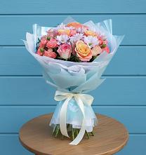 Букет цветов из:  Хризантемы и Розы в Октябрьском Ульяновской области