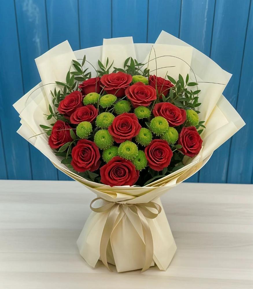 Букет цветов из: Розы и Хризантемы в Октябрьском Ульяновской области