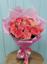 Букет 15 Розовых роз Равель #REPLACE_PRED# Октябрьском Ульяновской области