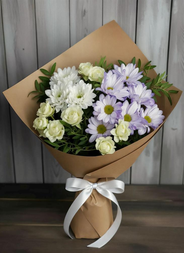Букет цветов из: Хризантемы и Розы в Октябрьском Ульяновской области